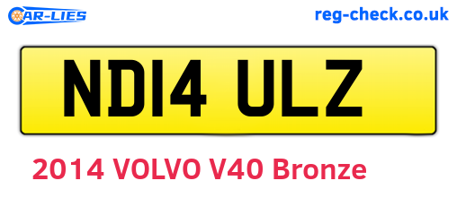 ND14ULZ are the vehicle registration plates.