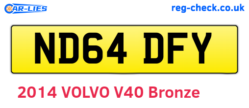 ND64DFY are the vehicle registration plates.