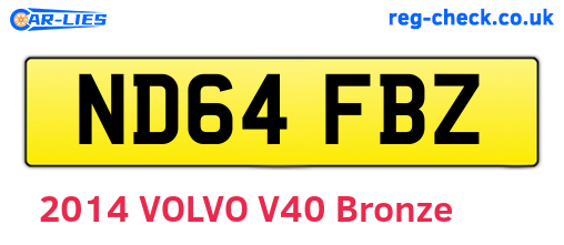 ND64FBZ are the vehicle registration plates.