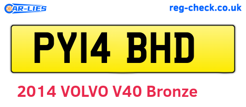 PY14BHD are the vehicle registration plates.