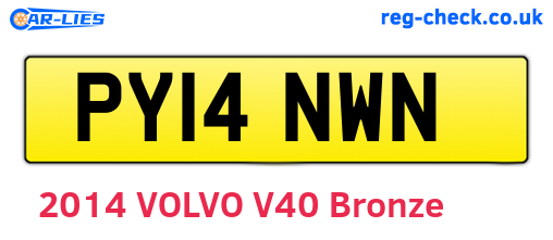 PY14NWN are the vehicle registration plates.
