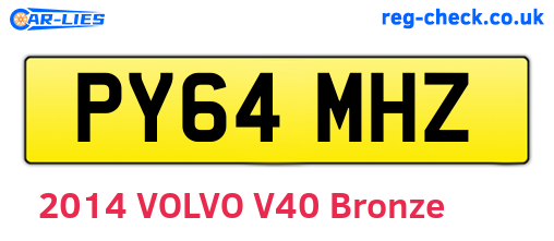 PY64MHZ are the vehicle registration plates.