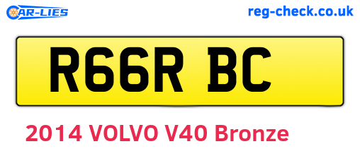R66RBC are the vehicle registration plates.