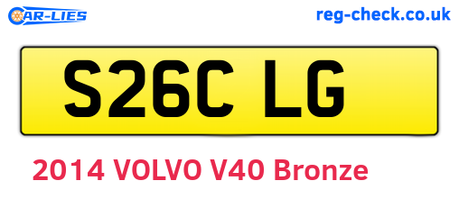 S26CLG are the vehicle registration plates.