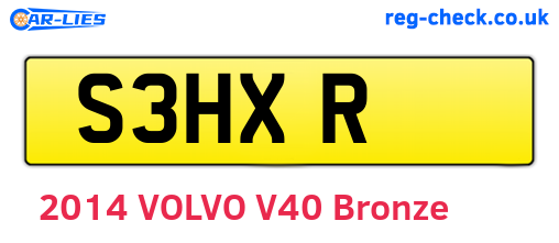S3HXR are the vehicle registration plates.