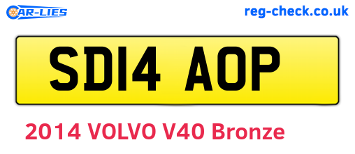 SD14AOP are the vehicle registration plates.