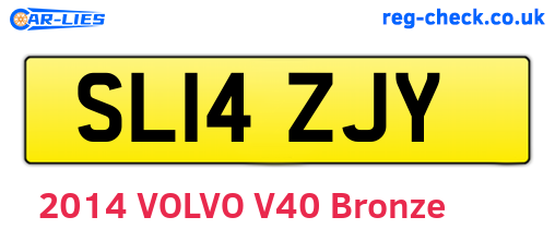 SL14ZJY are the vehicle registration plates.