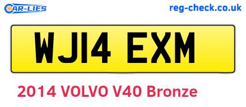 WJ14EXM are the vehicle registration plates.
