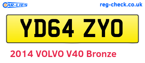 YD64ZYO are the vehicle registration plates.
