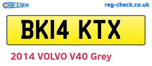 BK14KTX are the vehicle registration plates.