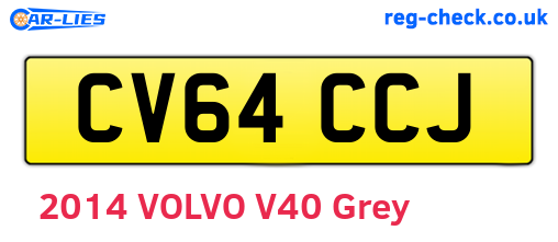 CV64CCJ are the vehicle registration plates.