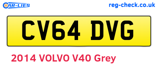 CV64DVG are the vehicle registration plates.