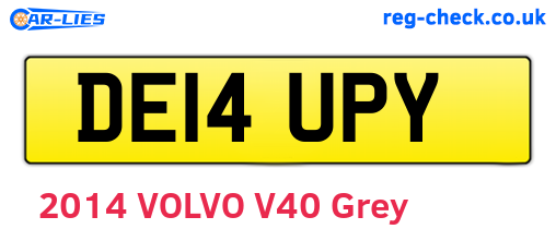 DE14UPY are the vehicle registration plates.