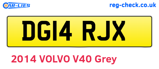 DG14RJX are the vehicle registration plates.