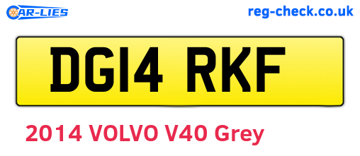 DG14RKF are the vehicle registration plates.