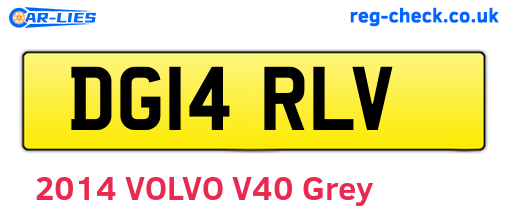DG14RLV are the vehicle registration plates.