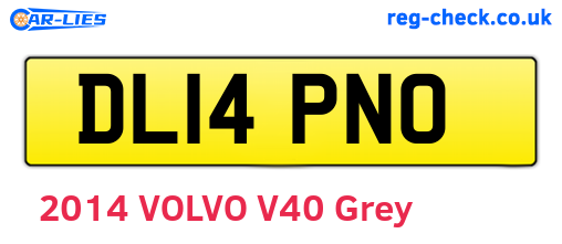 DL14PNO are the vehicle registration plates.