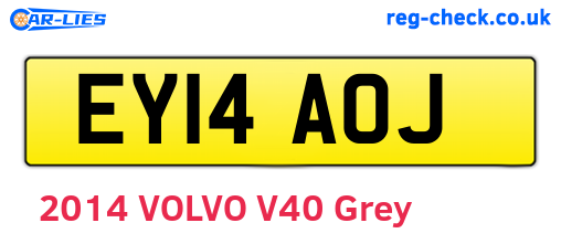 EY14AOJ are the vehicle registration plates.