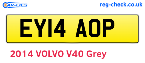 EY14AOP are the vehicle registration plates.