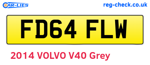 FD64FLW are the vehicle registration plates.