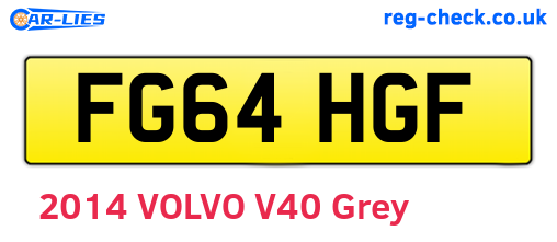 FG64HGF are the vehicle registration plates.