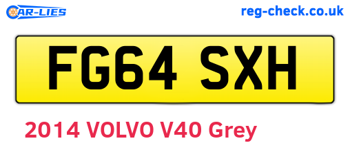 FG64SXH are the vehicle registration plates.