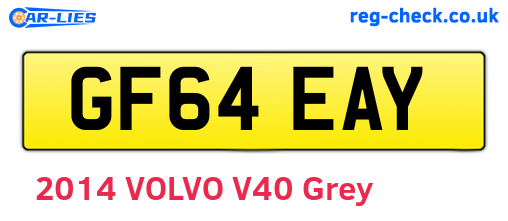 GF64EAY are the vehicle registration plates.