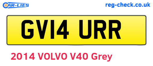 GV14URR are the vehicle registration plates.