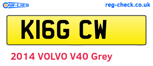 K16GCW are the vehicle registration plates.