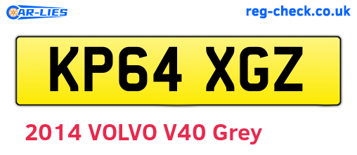 KP64XGZ are the vehicle registration plates.