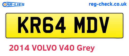 KR64MDV are the vehicle registration plates.