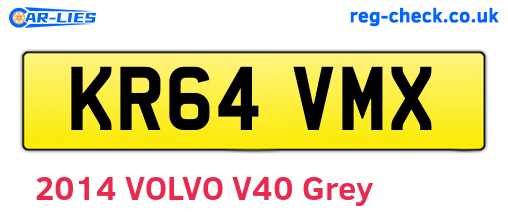 KR64VMX are the vehicle registration plates.