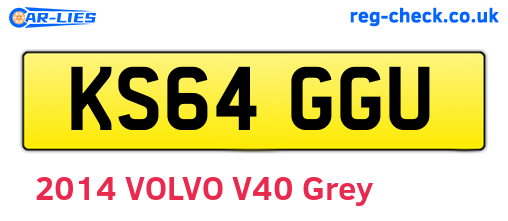 KS64GGU are the vehicle registration plates.