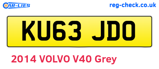 KU63JDO are the vehicle registration plates.