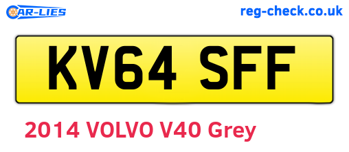 KV64SFF are the vehicle registration plates.