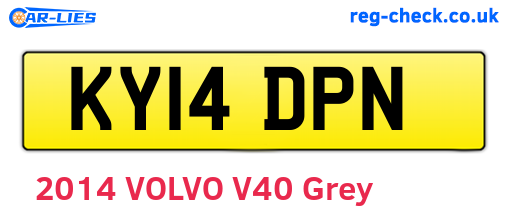 KY14DPN are the vehicle registration plates.