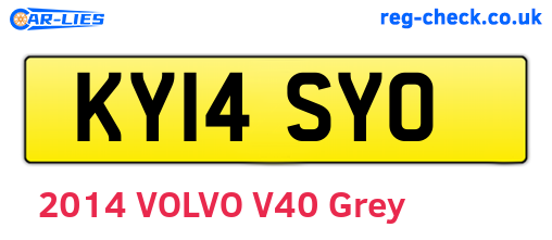 KY14SYO are the vehicle registration plates.