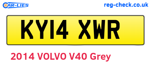 KY14XWR are the vehicle registration plates.