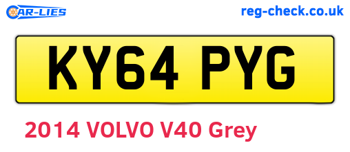 KY64PYG are the vehicle registration plates.