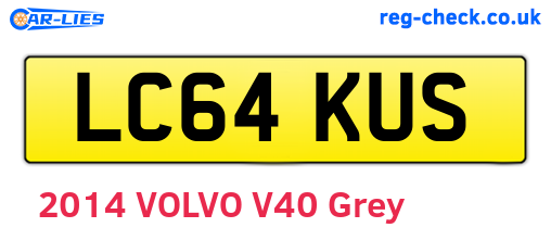 LC64KUS are the vehicle registration plates.