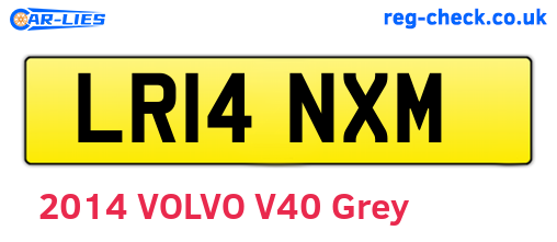 LR14NXM are the vehicle registration plates.