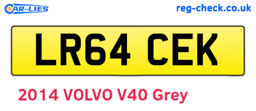 LR64CEK are the vehicle registration plates.