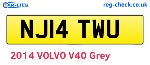 NJ14TWU are the vehicle registration plates.