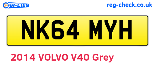 NK64MYH are the vehicle registration plates.