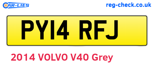 PY14RFJ are the vehicle registration plates.