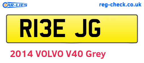 R13EJG are the vehicle registration plates.