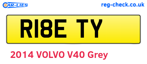 R18ETY are the vehicle registration plates.