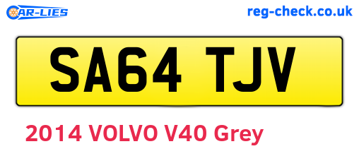 SA64TJV are the vehicle registration plates.