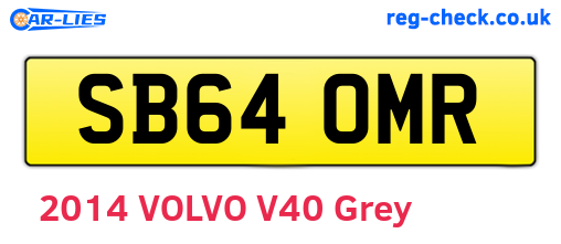 SB64OMR are the vehicle registration plates.
