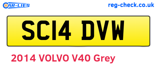 SC14DVW are the vehicle registration plates.
